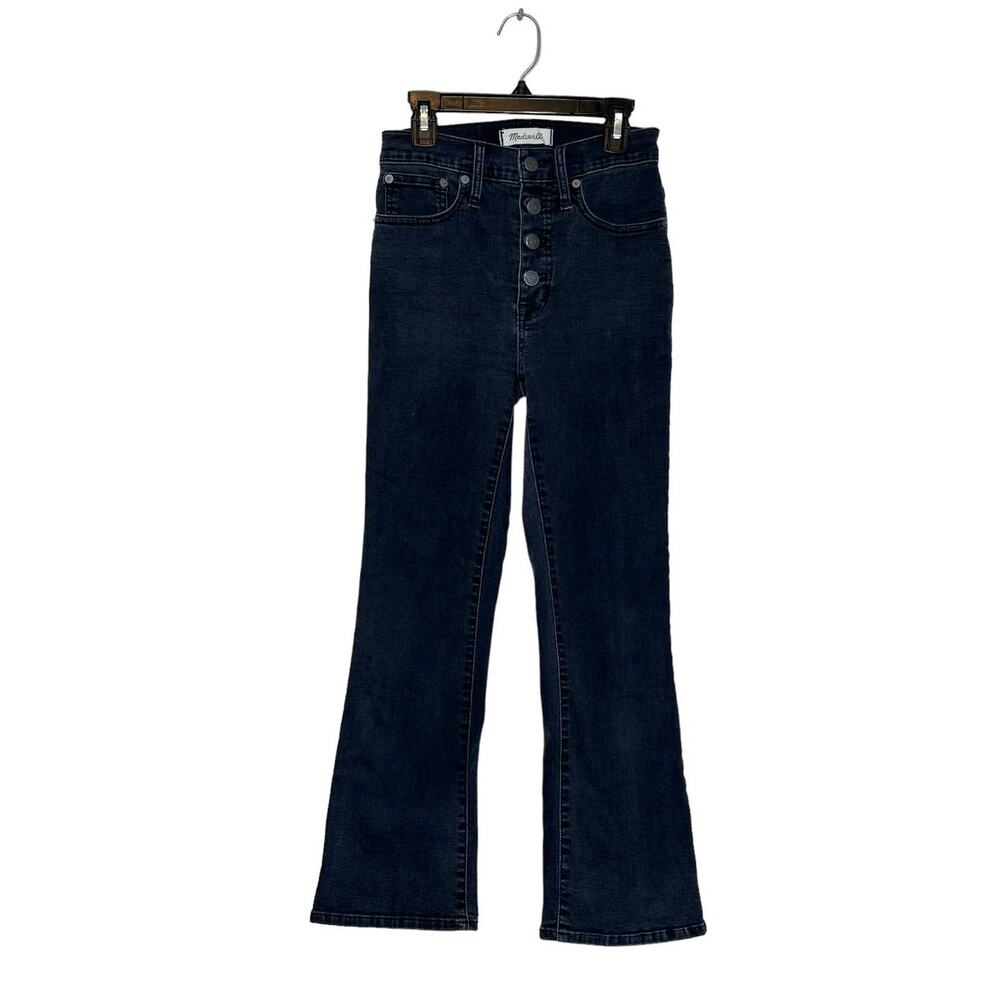 Madewell black cali demi boot buttoned stretch jeans size 24